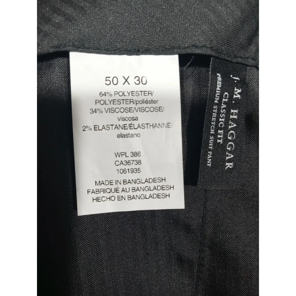 JM Haggar  Premium Stretch Suit  Separate  Dress Pants Men's  50x29 Dk Gray $120